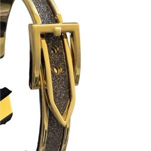 Chico’s Gold Bangle Women's Brass Crystals Brass Bracelet Size Adjustable